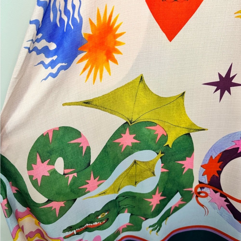 Maxi Dress with Sacred Heart, Snake, Foo Dogs - SKU 1112 - Picture 6 of 8